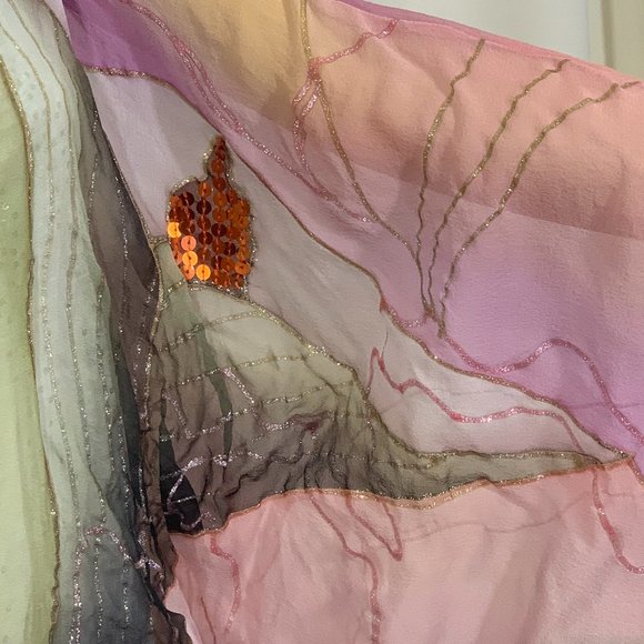 Silk Sequins & Beaded Coverup - Picture 5 of 12